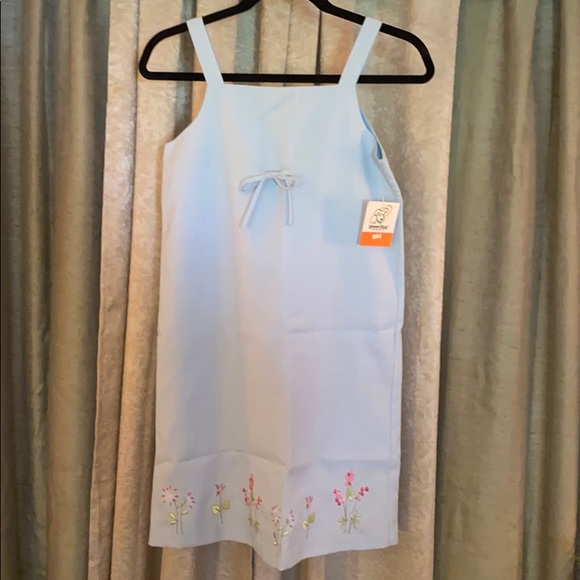 Green Dog 14 Sun Dress Blue Embroidered Spring Summer Easter - Picture 2 of 11